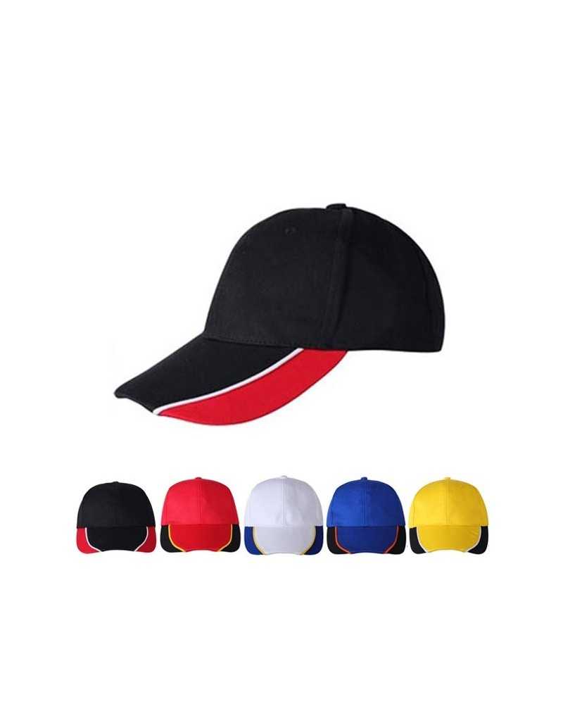 Baseball caps, 6 panels, drie kleuren combinatie